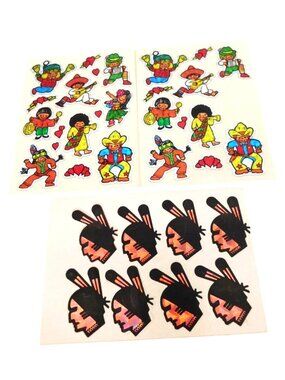 Vintage Vending Prism Holographic Nationality Native American Sticker Sheets